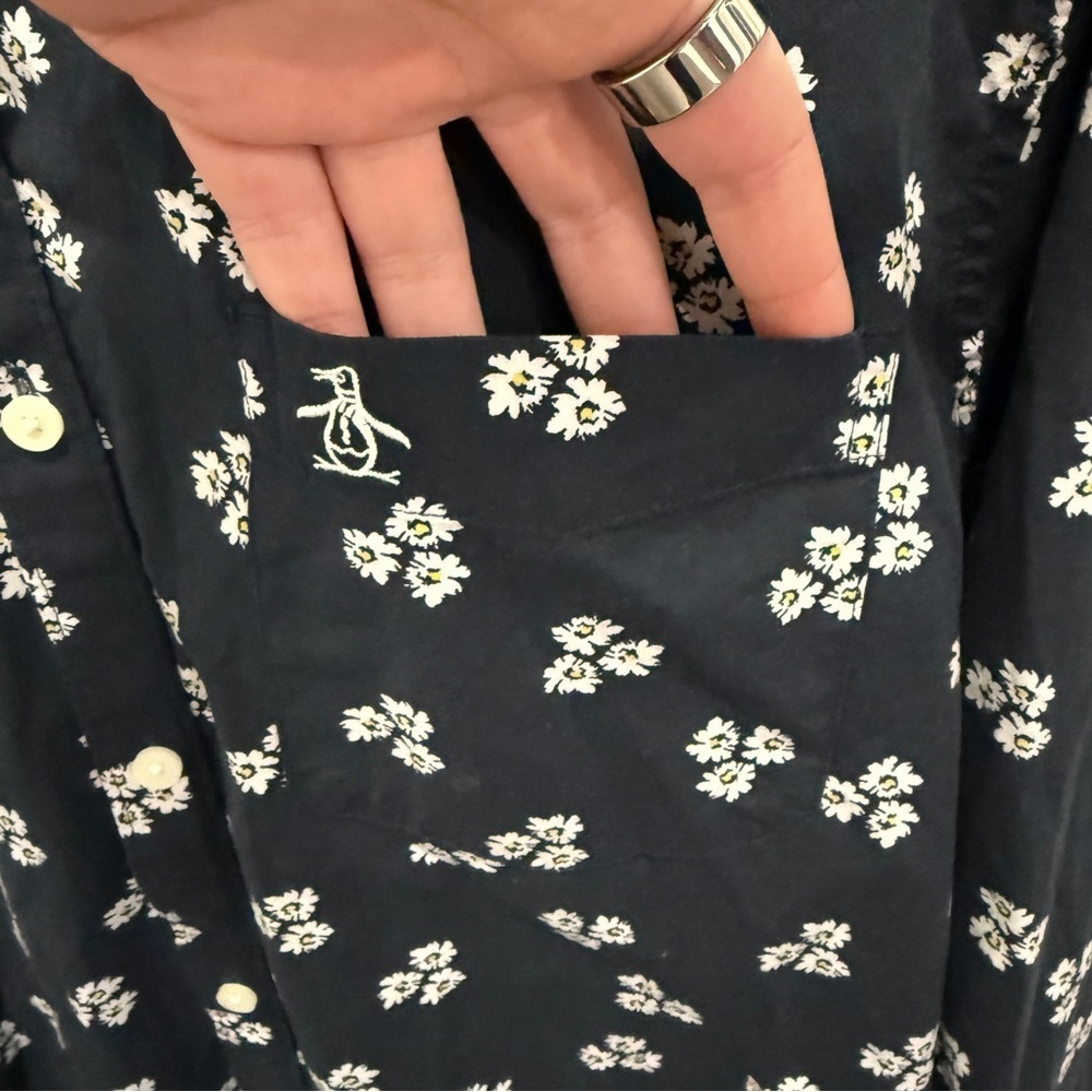 An Original Penguin by Munsingwear Blue Flower Button Down Long Sleeve - Picture 4 of 13